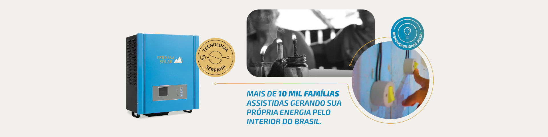Banner Mais de 10 mil famílias assistidas gerando sua própria energia pelo interior do Brasil