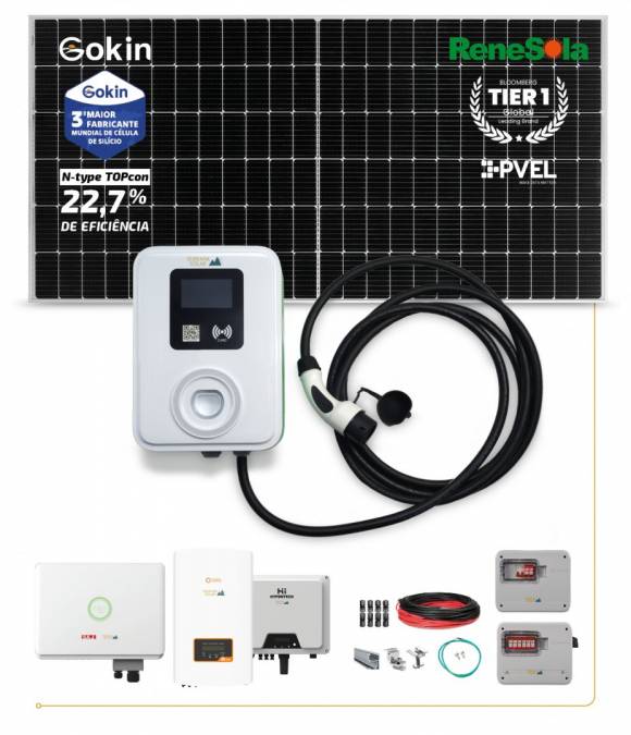 Kit Fotovoltaico Carregador Veicular WallBox